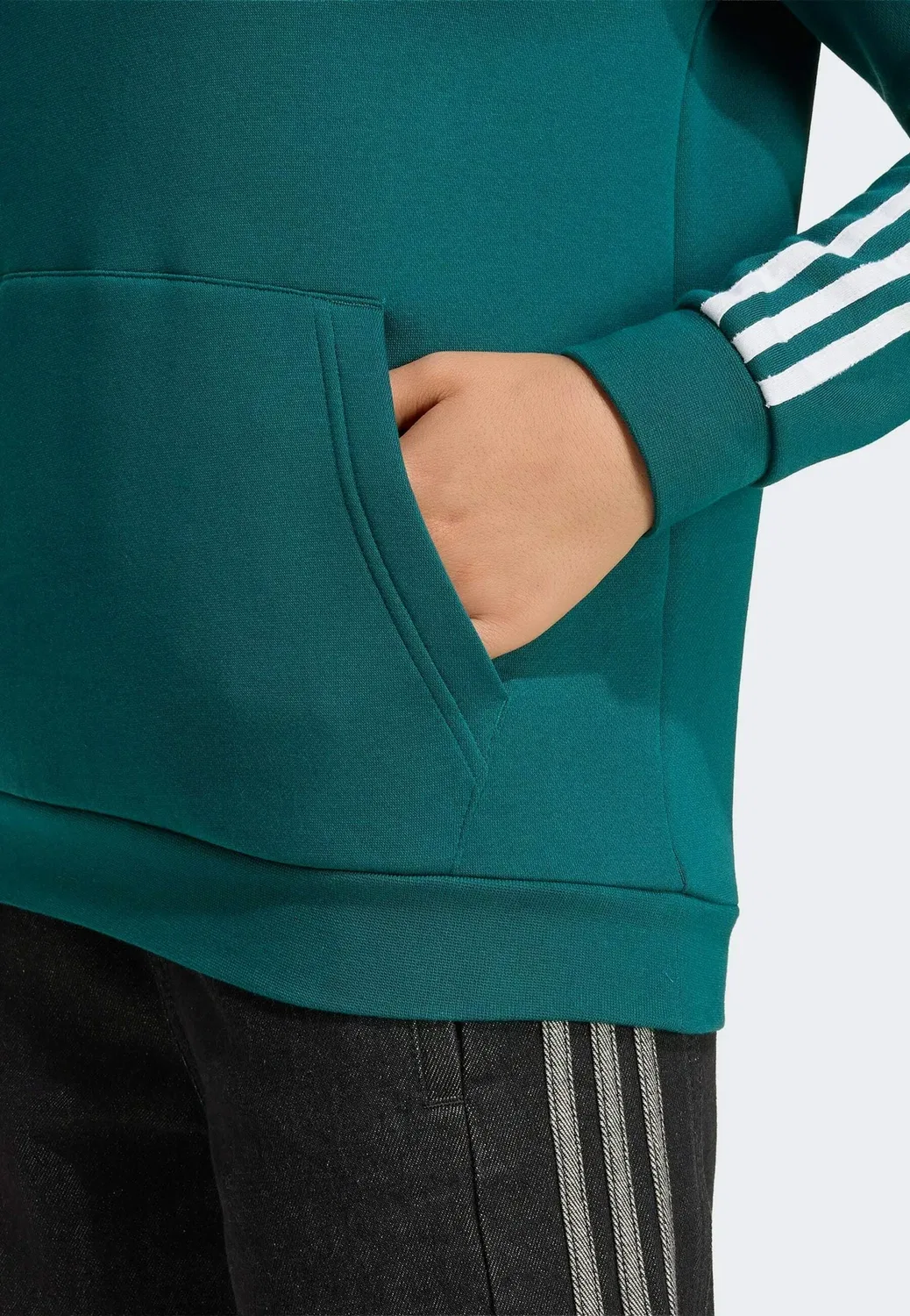 Толстовка с графическим принтом, свободного кроя, унисекс - худи Adidas Originals, Rich Green White — фото 4