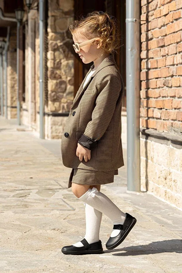 Детские балетки для девочек с принтом Smart Walker Mary Jane Cool Black Barefoot Hopfrög, Cool Black — фото 3