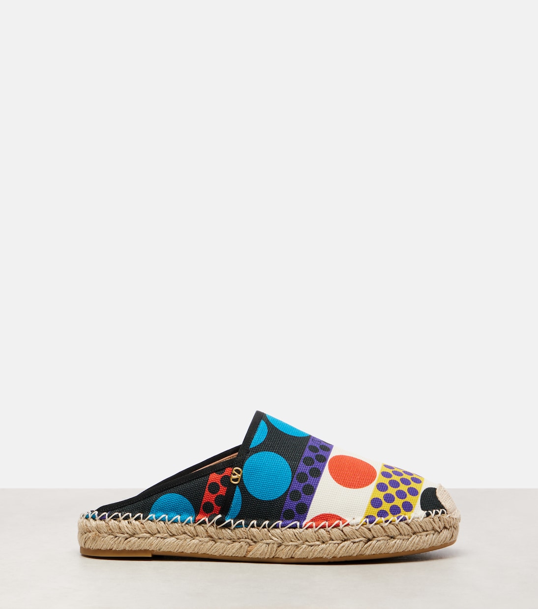 Ла Круизетт печатные эспадрильи-мюли Valentino Garavani, Multicolor/Nero — фото 4