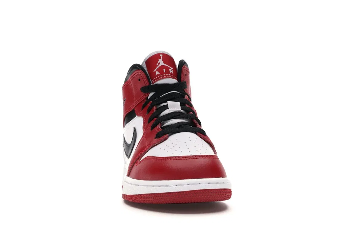 Детские кроссовки с повседневным дизайном Jordan 1 Mid Jordan, White/Gym Red-Black — фото 2