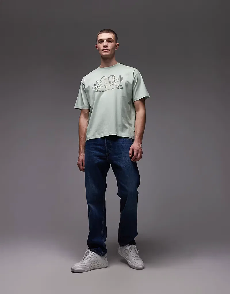 Футболка Levi's с графическим изображением логотипа в стиле вестерн, зеленого — фото 2