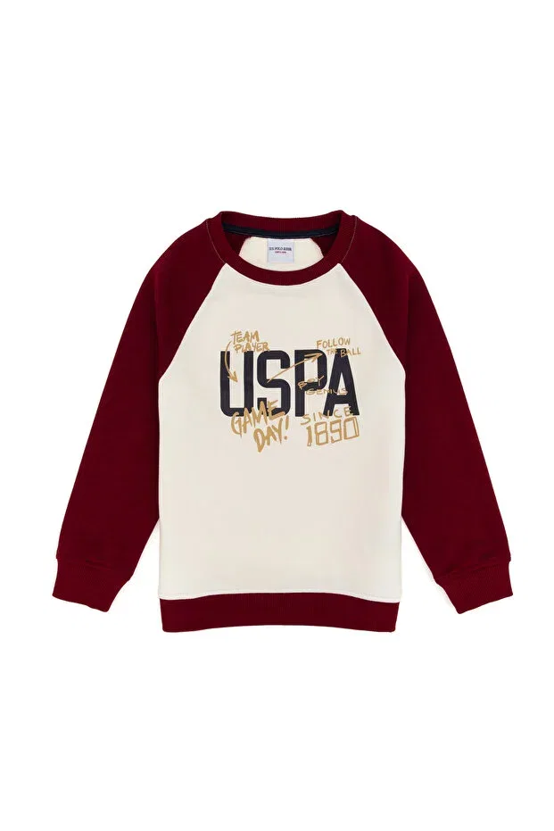 Детские свитшот для мальчиков с длинным рукавом U.S. Polo Assn., Burgundy — фото 4
