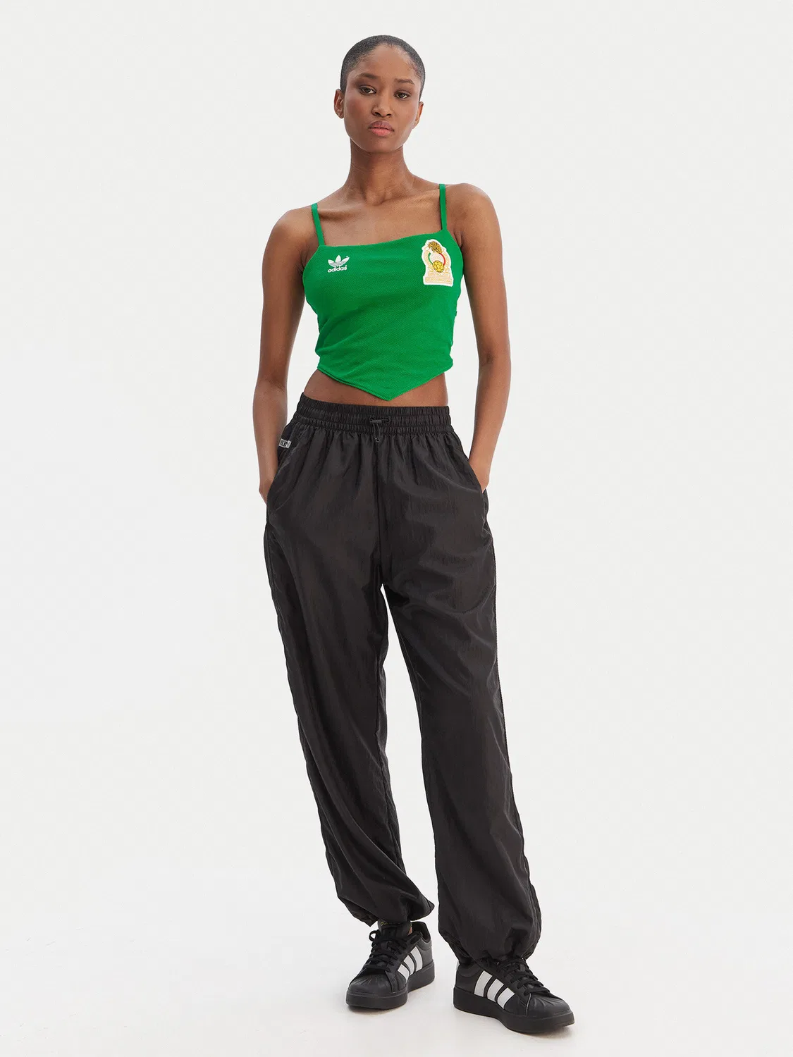 Женский топ облегающего кроя Mexico Reconstructed Bringback Adidas, зеленый — фото 2