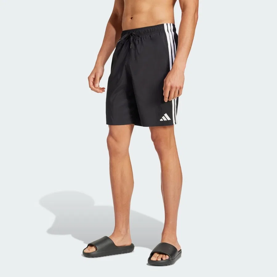 Плавки спортивные с длиной 8 дюймов, модель 3-Stripes, adidas, Черно-белый