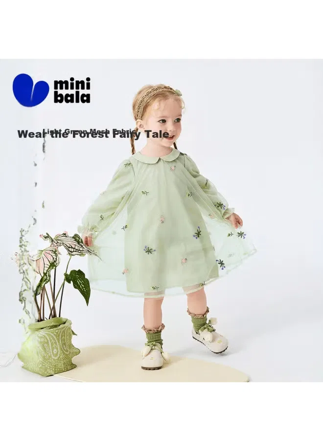 Платье с вышивкой и сеткой Minibala