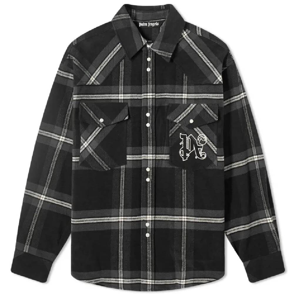 

Рубашка Palm Angel Monogram Check, темно-синий