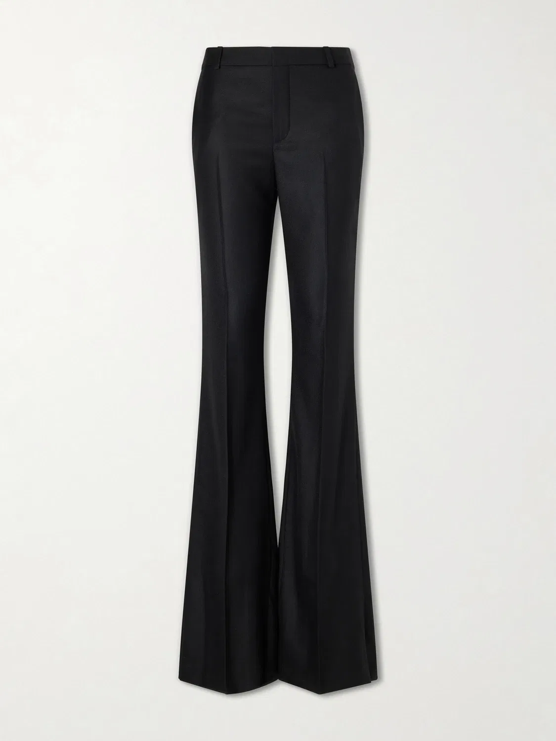 Кашемировые расклешенные брюки SAINT LAURENT, черный