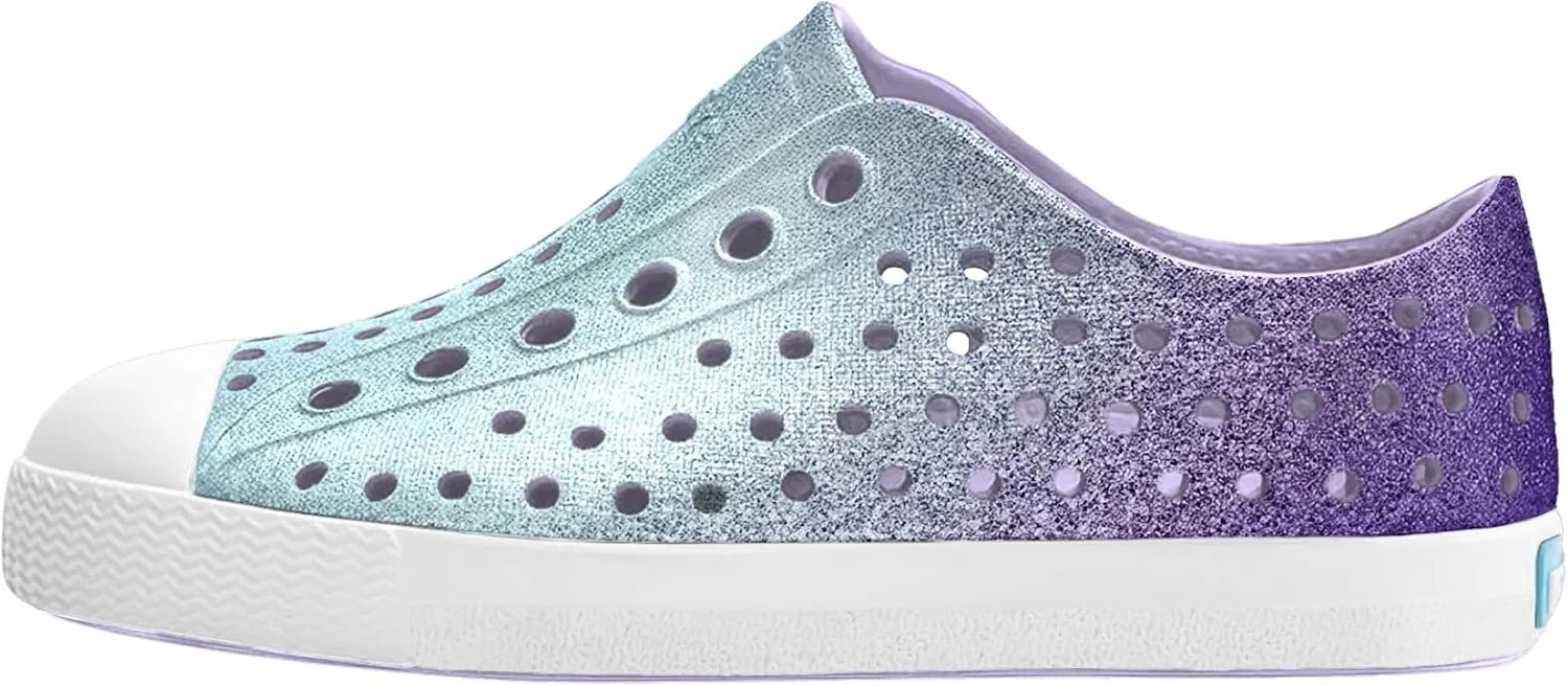Детские кроссовки с блестками Jefferson Bling Native Shoes, Fresco Twirling Bling/Shell White — фото 4