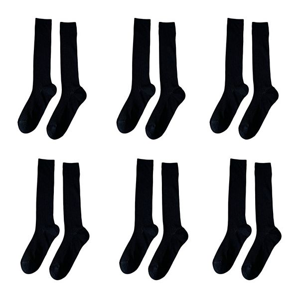 

Женские носки до колена 6pk ribbed - мягкие и дышащие Anna-Kaci, Black