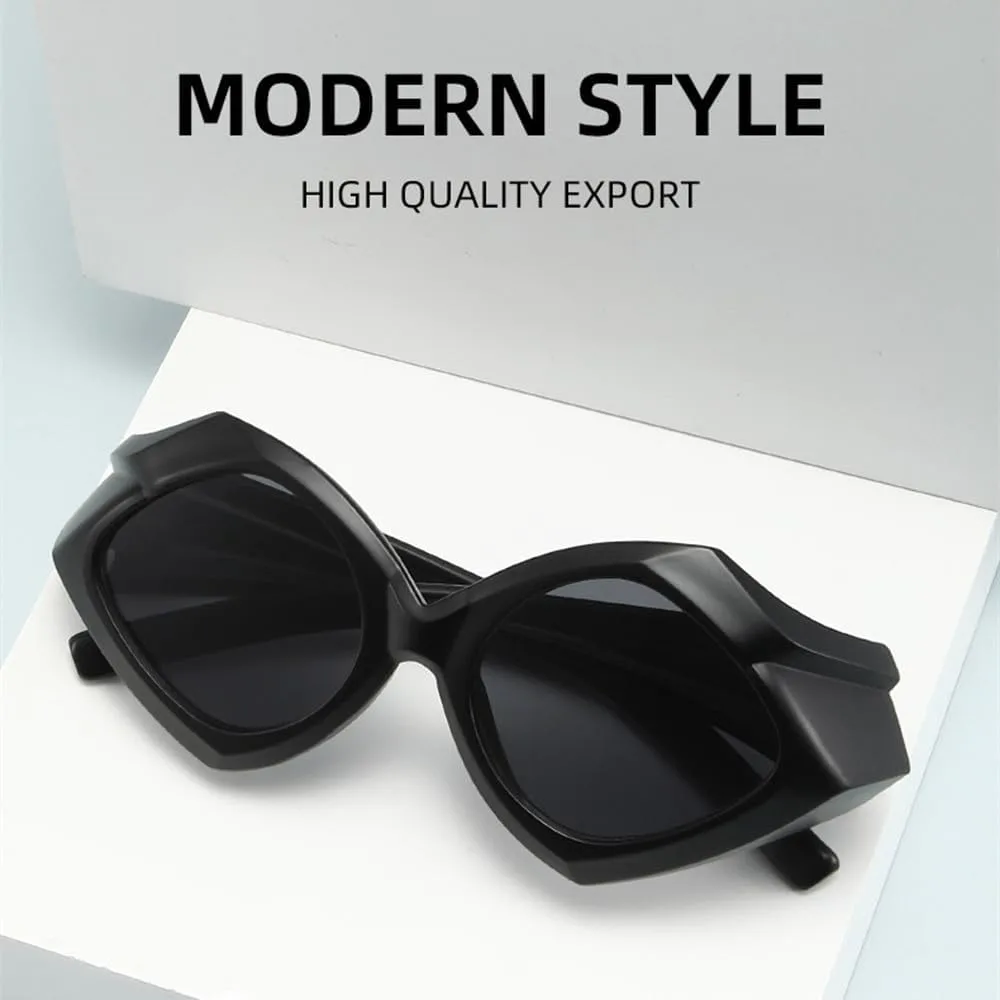 

Панк-очки неправильной формы, роскошные модные солнцезащитные очки с геометрическим узором для мужчин и женщин, очки в крупной оправе с бриллиантами LVTFCO, Blue Gray