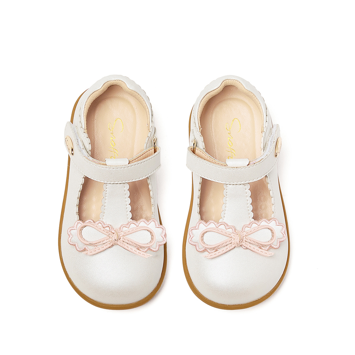 Обувь из дышащей кожи для детей Half Sugar Princess Collection Balance Snoffy, белый — фото 3