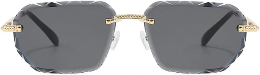 

Солнцезащитные очки с защитой UV400 | Без оправы, цветные линзы | Для женщин и мужчин, для занятий спортом на открытом воздухе и вождения DSVIGF, Gold Grey Pink