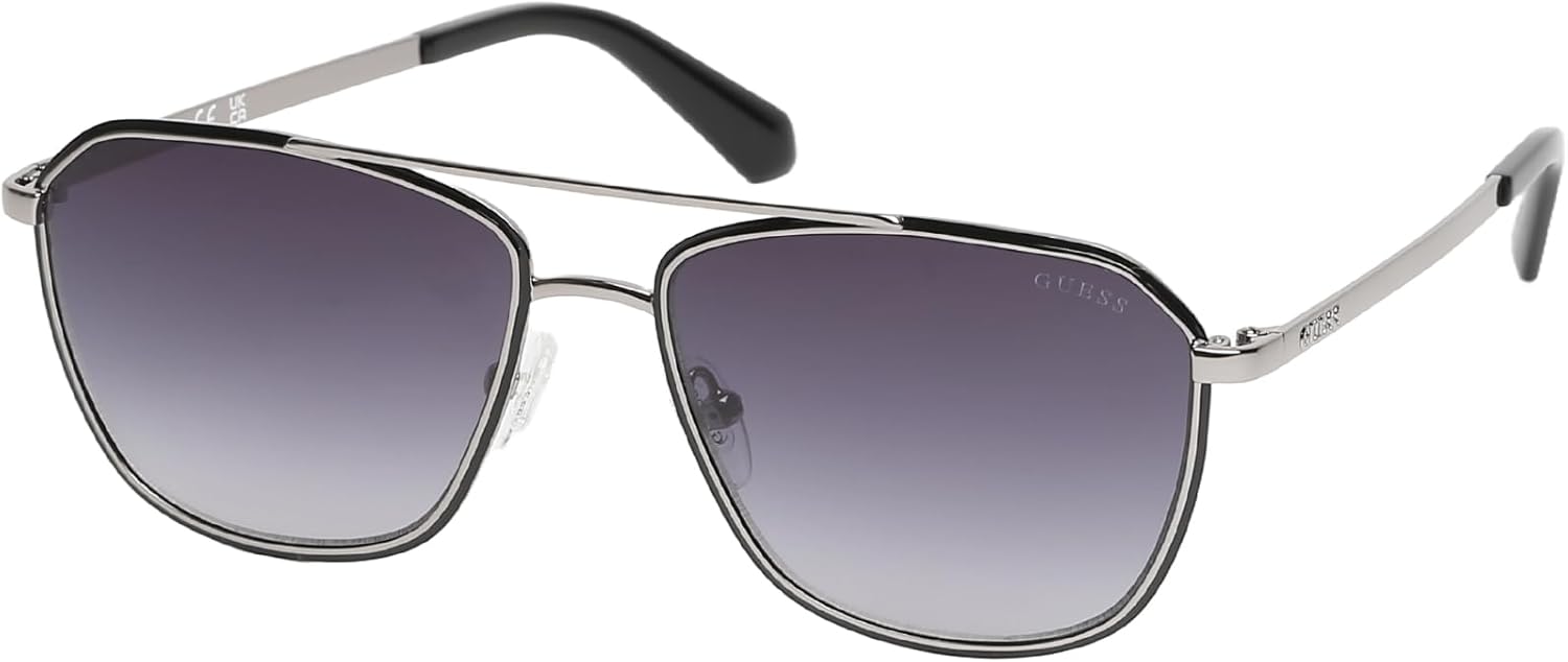 

GUESS мужские металлические солнцезащитные очки круглые, Black/Other/Gradient Smoke