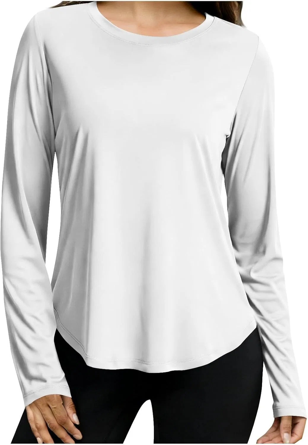 Женская футболка с длинным рукавом UPF 50+, White#01