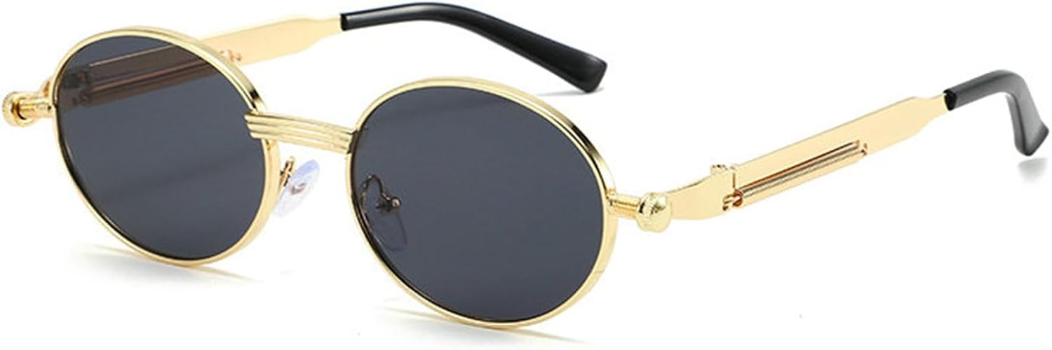 

Солнцезащитные очки Helena в маленькой оправе овальной формы для женщин и мужчин, винтажные круглые солнцезащитные очки 2025 года, роскошные панк-очки, популярные металлические очки с защитой от УФ-излучения UV400, C5