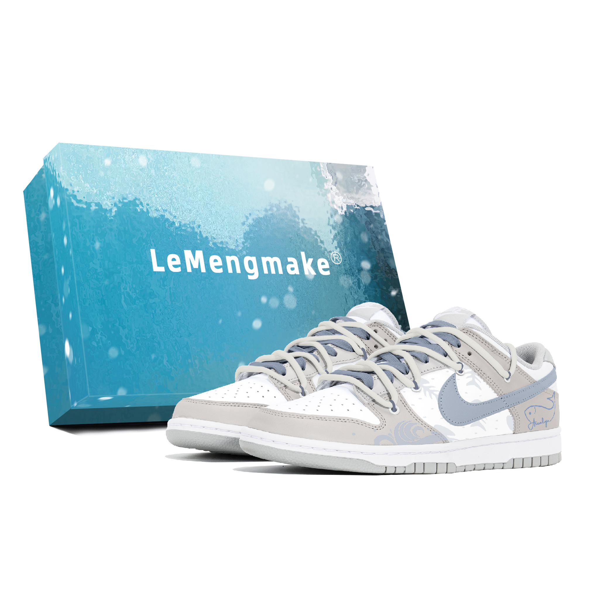 

Nike Кроссовки для скейтбординга Dunk, износостойкие, низкие, мужские, серо-синие