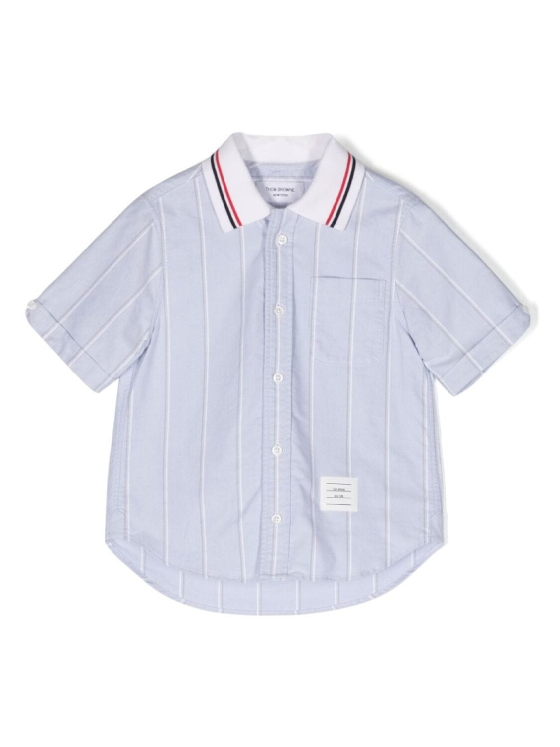 

Thom Browne Kids рубашка в полоску, синий