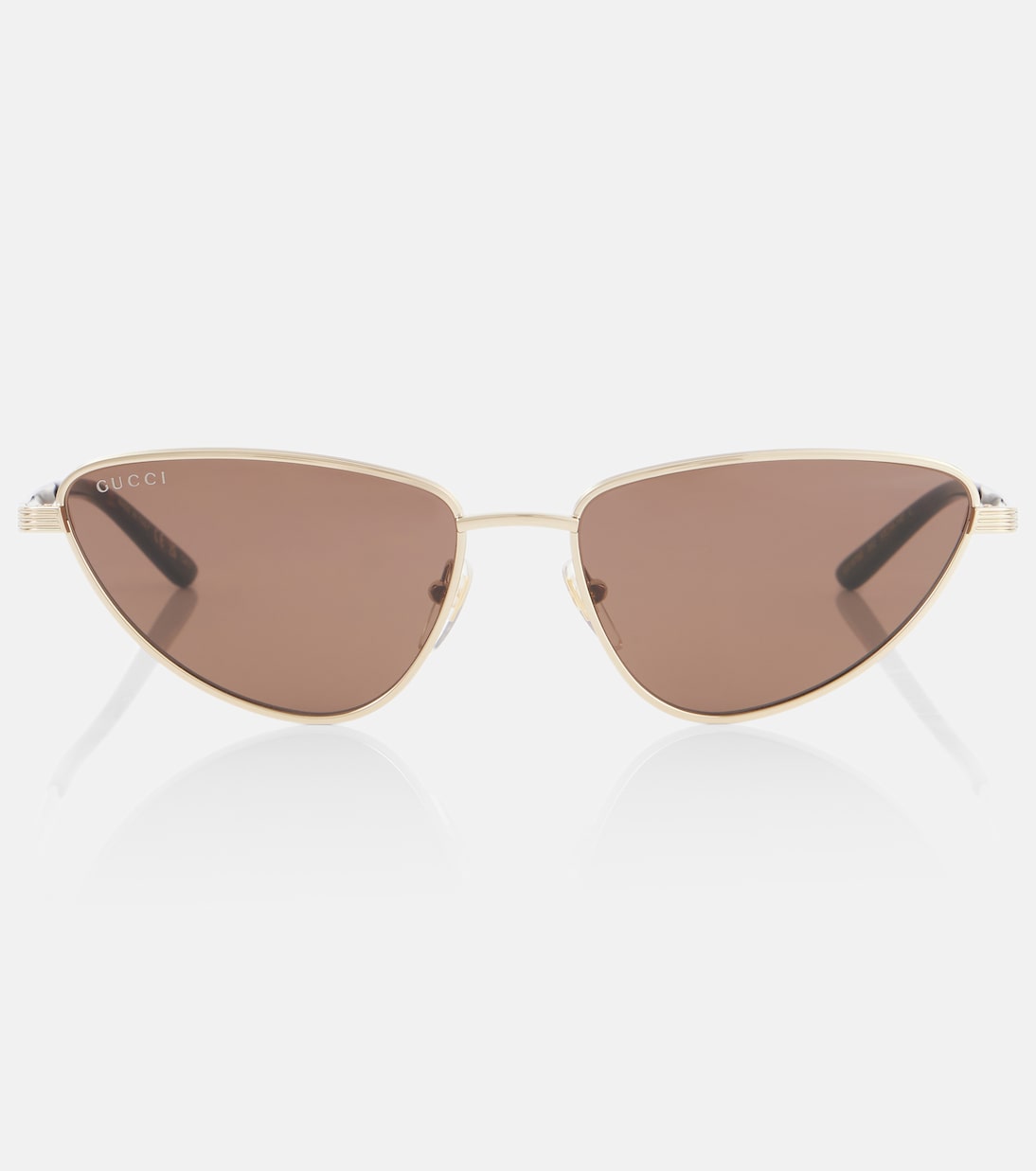 

Солнцезащитные очки Logo cateye Gucci, Gold-Gold-Brown