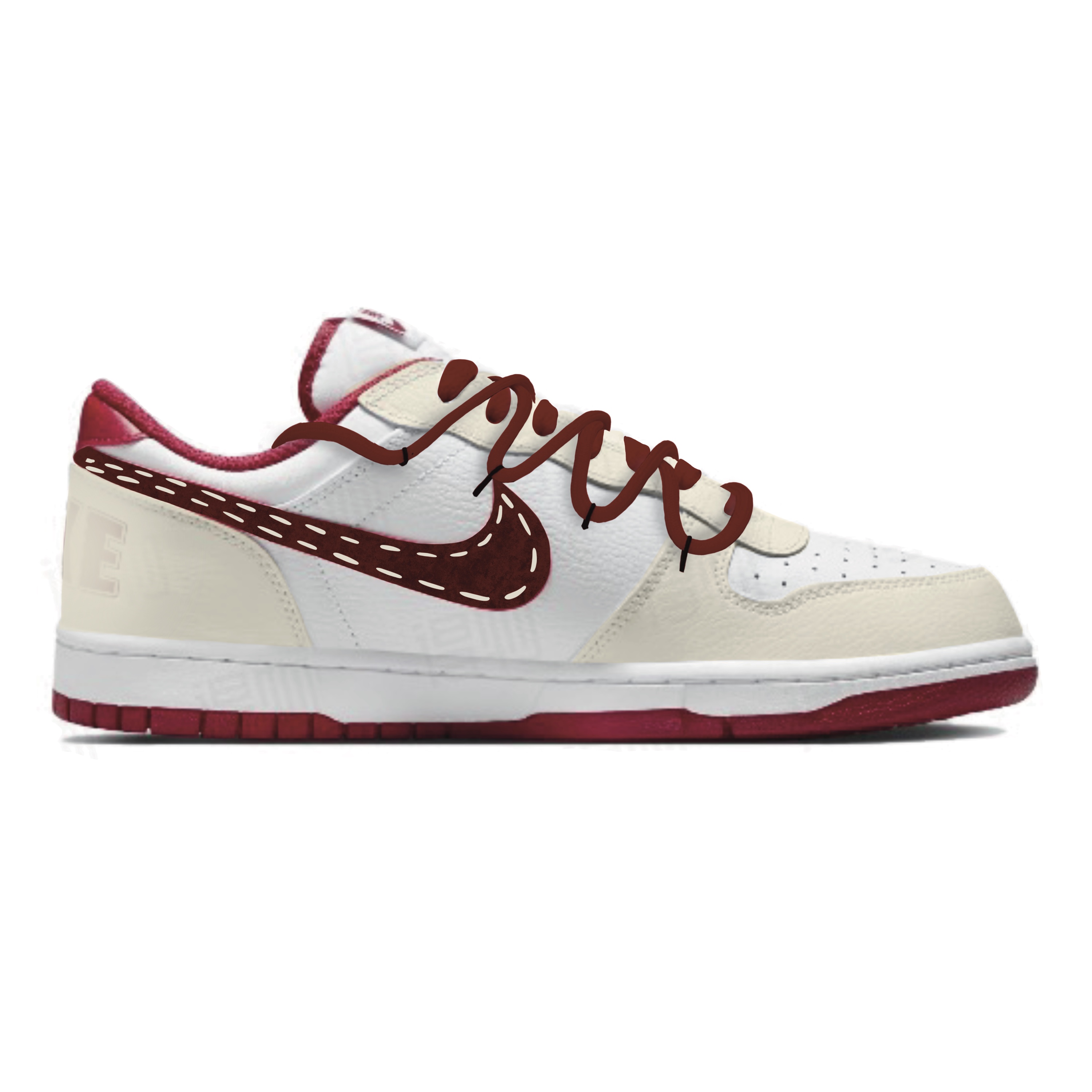 Кроссовки Big Immediate Blessing Arrives Leather, увеличивающие рост, износостойкие, легкие и дышащие Nike, бежевый красный — фото 4