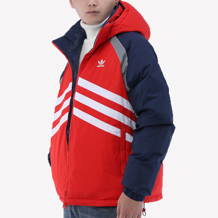 Пуховик Adidas Originals reversible Stay Warm hooded Reflective, красный — фото 3