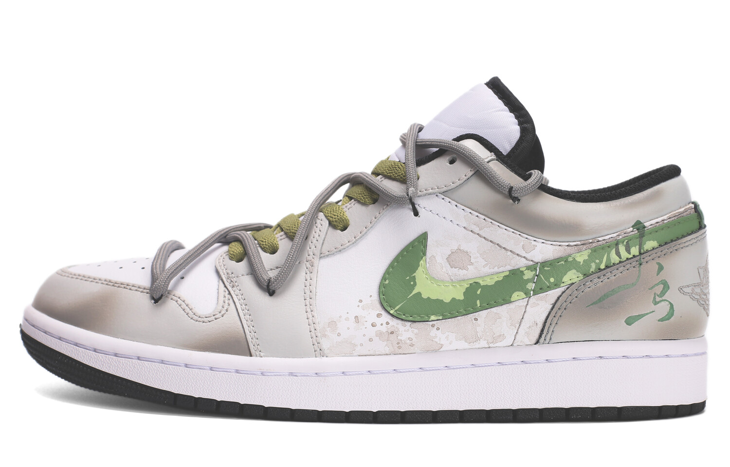 

Кроссовки Air Jordan 1 Vintage Basketball Shoes Men Low-top Grey/Green, зеленый
