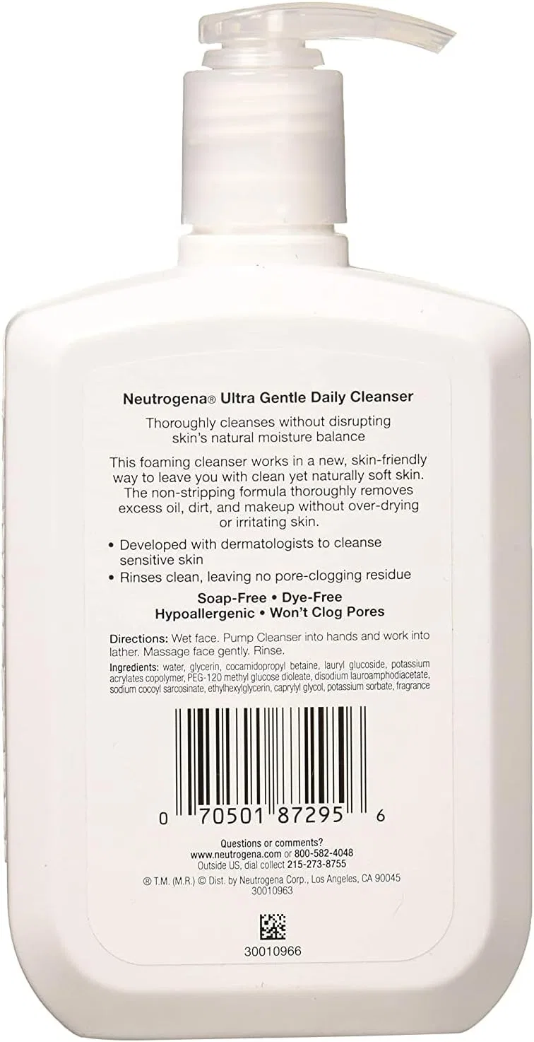 Гель для умывания Neutrogena Ultra Gentle Daily Cleanser 354 мл — фото 2