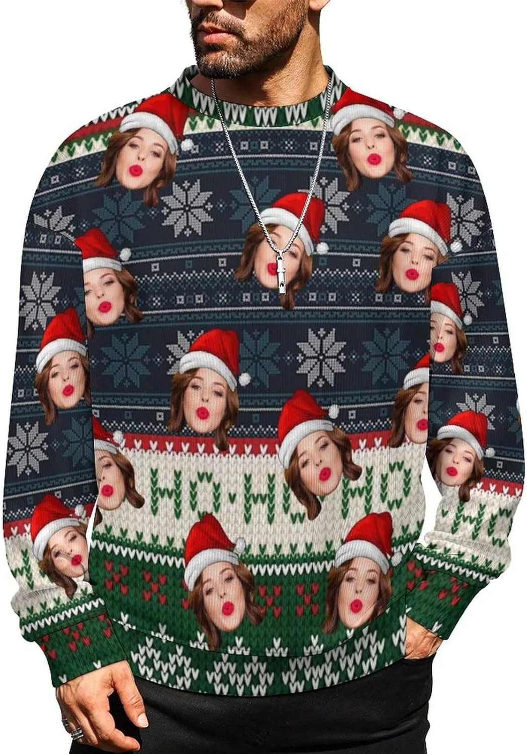 

Персонализированный свитер мужской Ugly Christmas с забавным принтом Artsadd