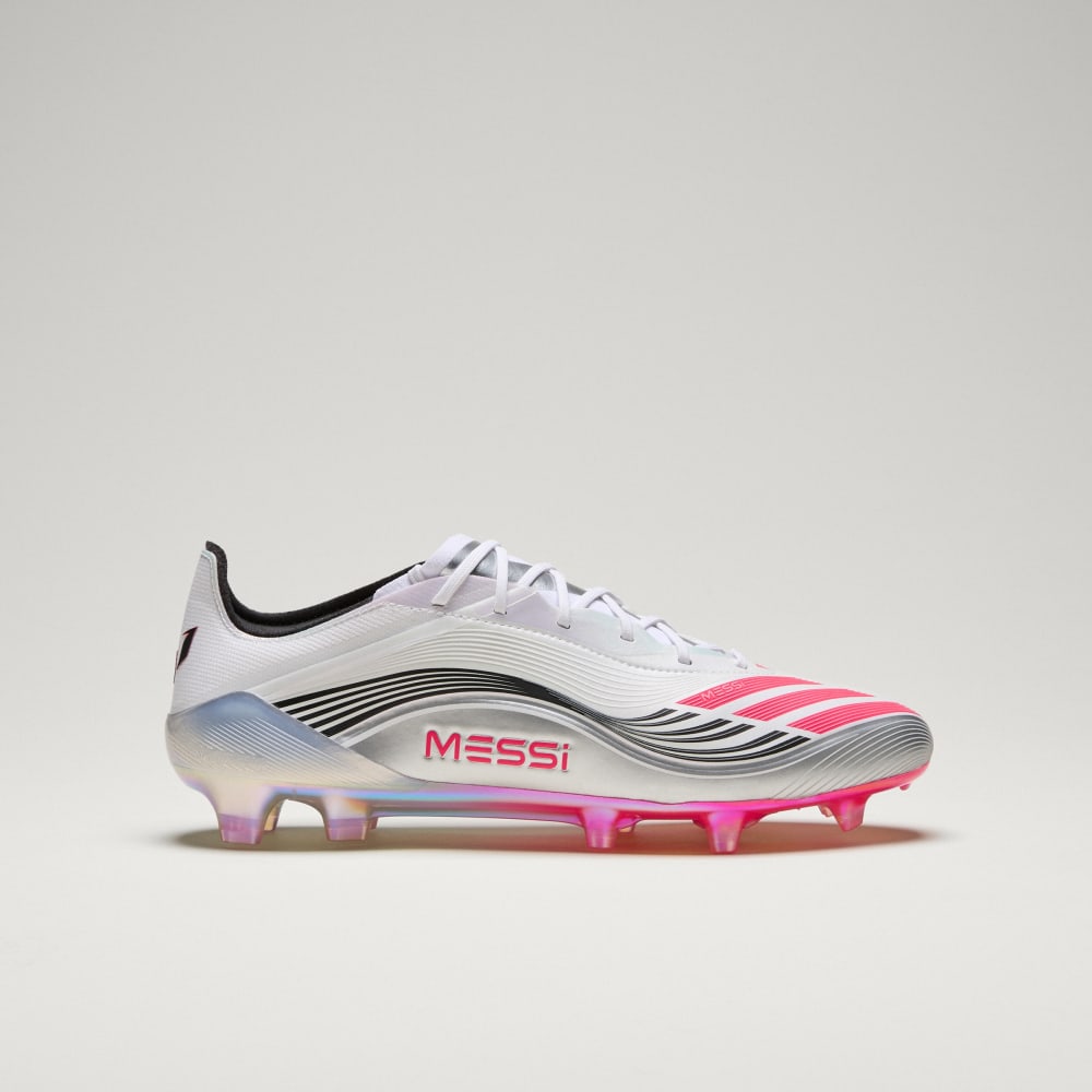 Бутсы Adidas F50 Messi Elite Firm Ground Cleats, цвет Cloud White/Lucid Red/Silver Metallic — фото 3