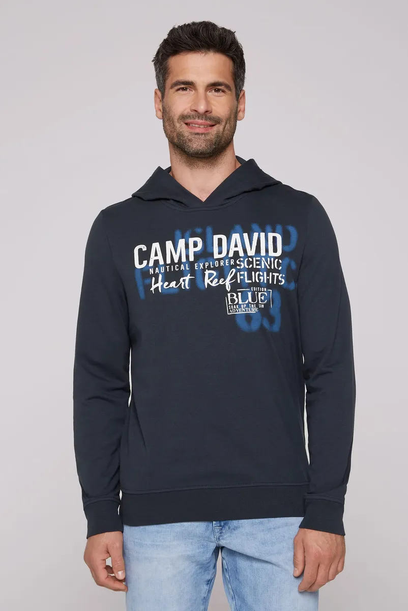 

Толстовка CAMP DAVID с капюшоном, хлопок, синий