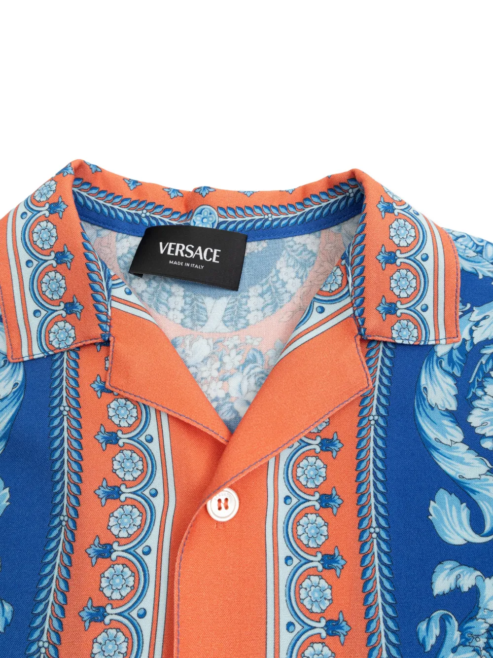 Футболка с принтом и короткими рукавами Versace Kids, синий — фото 3