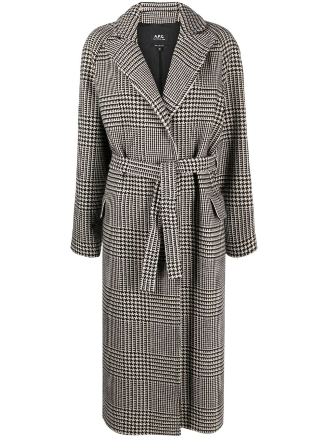 

A.P.C. пальто из смесовой шерсти с поясом, черный