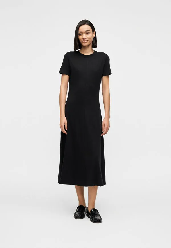 Платье-Миди из трикотажа с расклешенной юбкой, выполненное из джерси. Tommy Hilfiger, Black
