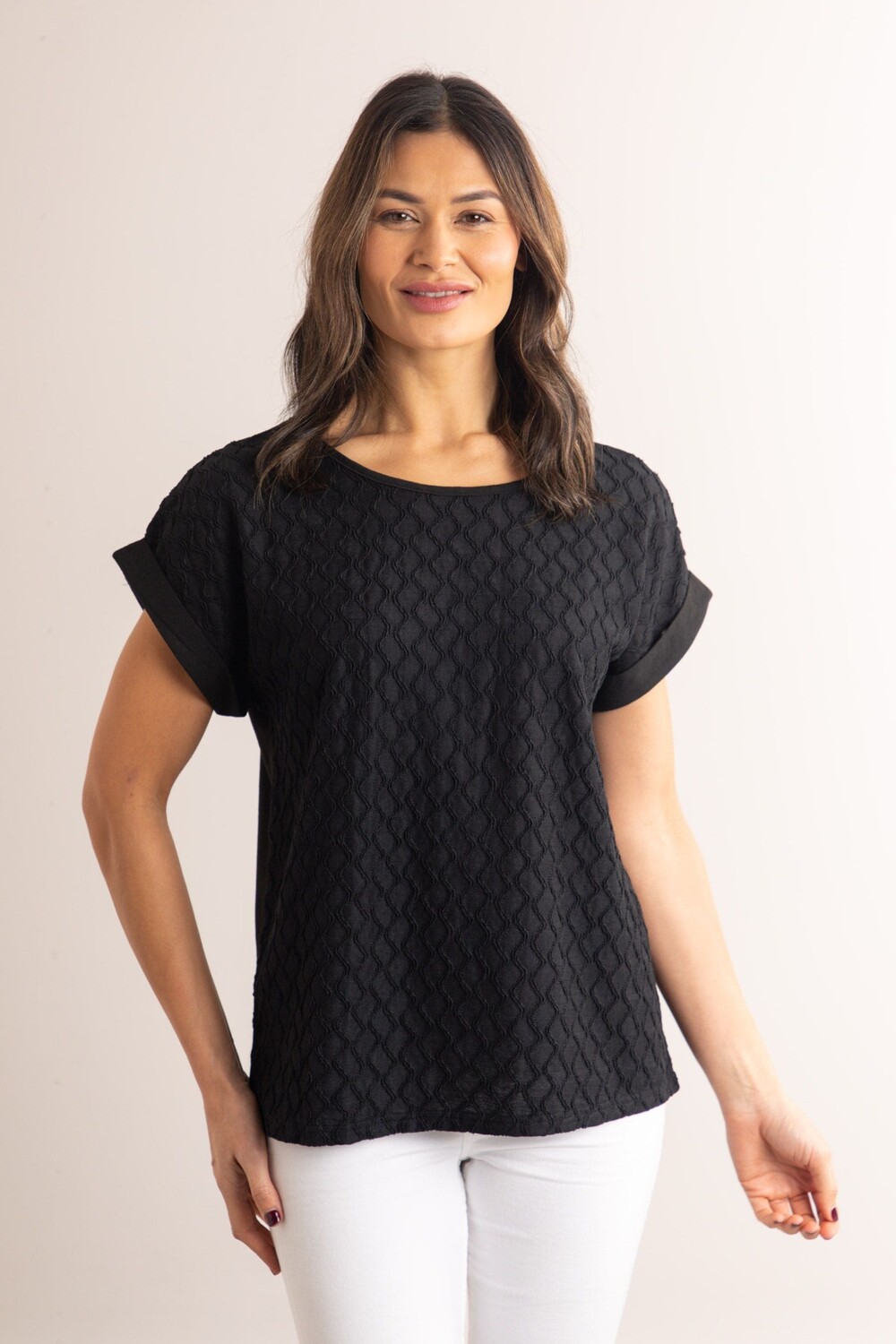 

Reay фактурная блузка с короткими рукавами Lakeland Clothing, черный