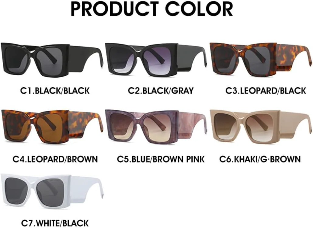 

Солнцезащитные очки для мужчин и женщин - защита UV400 - увеличенный размер, градиентный цвет, для занятий спортом на открытом воздухе и вождения DSVIGF, Black-black