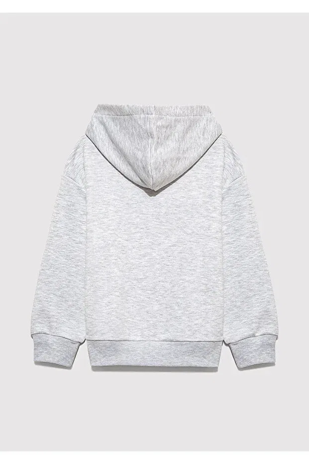 Детское худи для мальчиков с принтом Logo Printed Gray Sweatshirt Mavi, Gray — фото 3