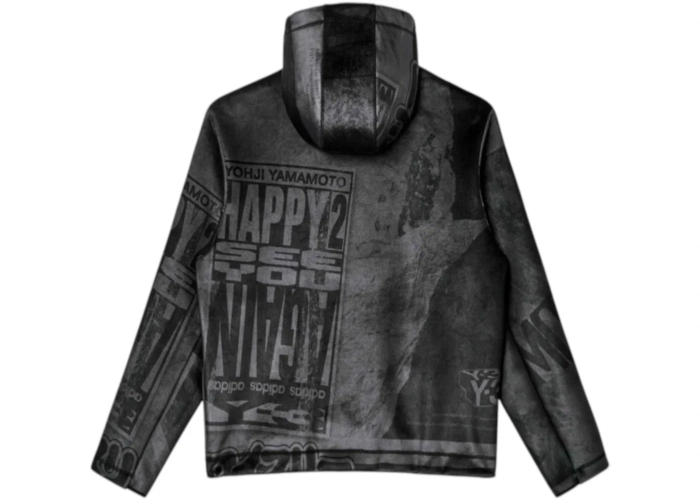 Мужская худи с принтом Y-3 Velvet Spacer Zine All Over Print Hoodie Adidas, Black — фото 2
