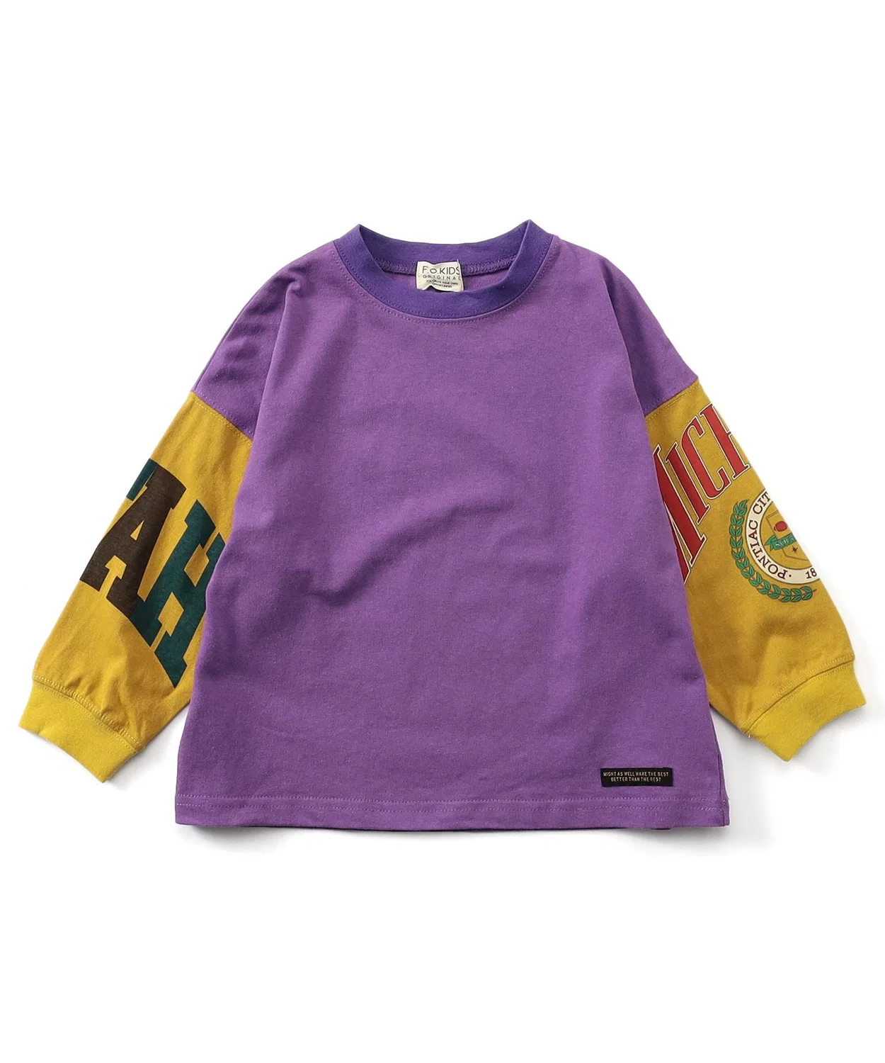 Детская футболка с длинным рукавомс принтом Sleeve Print BIG F.O.KIDS, Purple