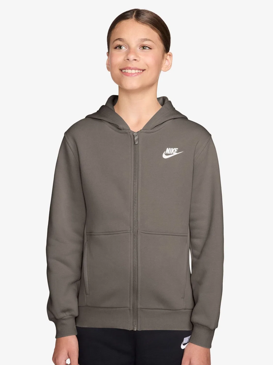 Худи Nike Sportswear Club Fleece на молнии, Stone Grey