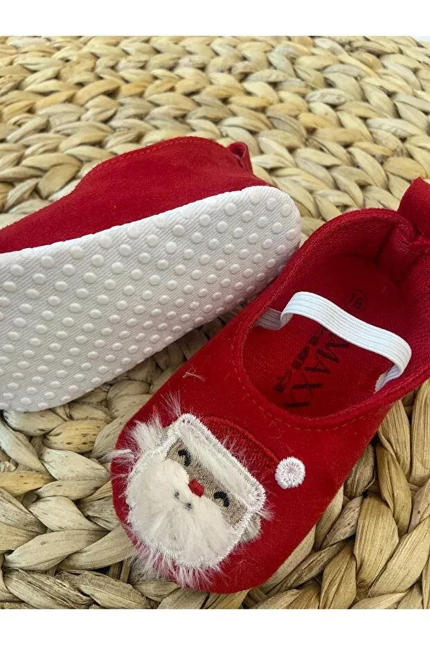 Детские пинетки для девочек с рождественским принтом Butik, Red — фото 2