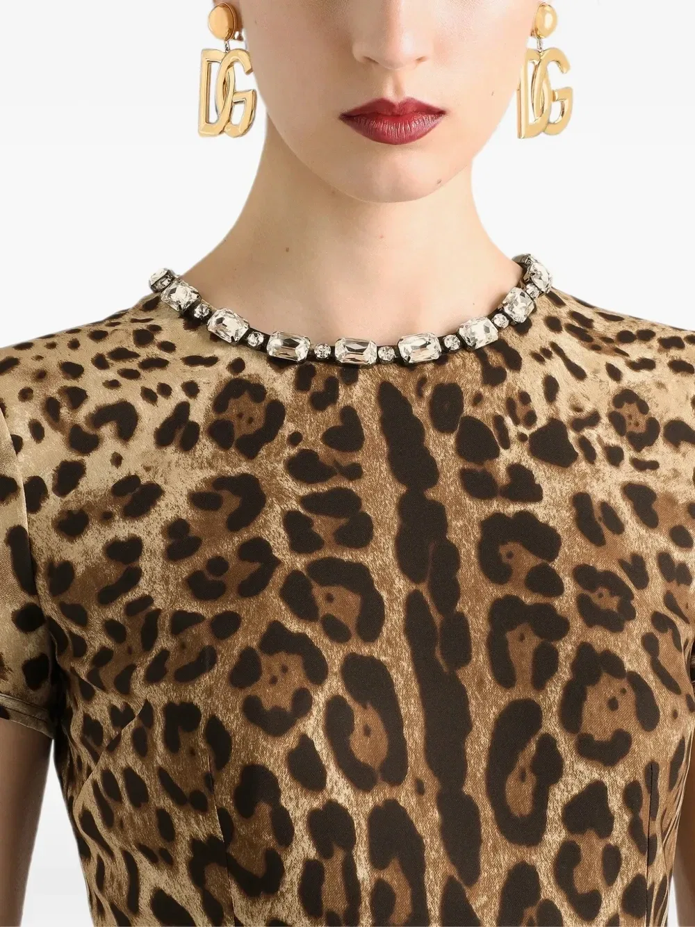 Платье с принтом Dolce & Gabbana, бежевый — фото 4