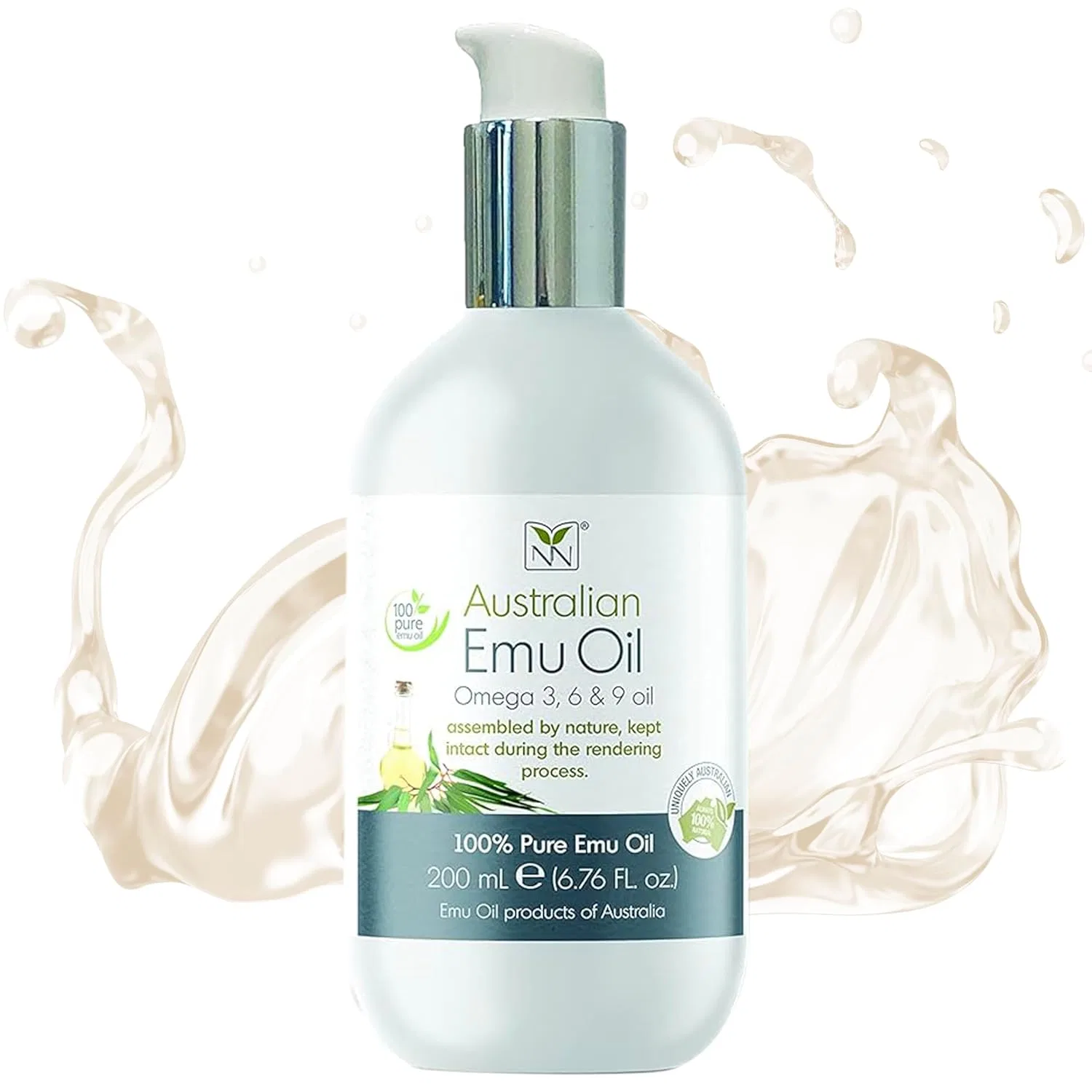 Масло для тела, лица и волос Emu Oil с эвкалиптом, 200 мл, Y Not Natural