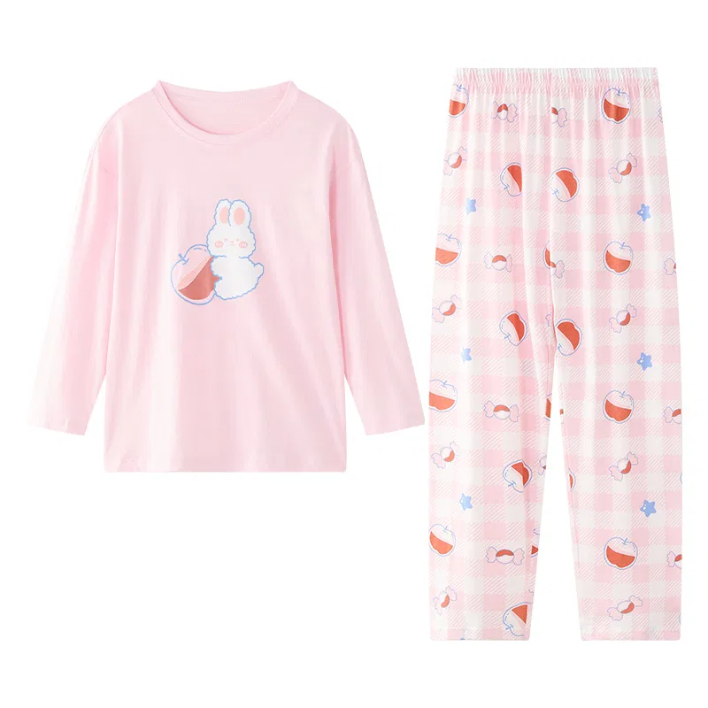 Детский комплект пижамы из хлопка Red bean, Light Pink