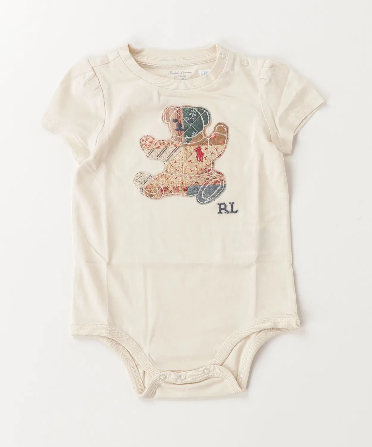 Детский боди-комбинезон хлопковый с принтом Patchwork Polo Bear POLO RALPH LAUREN CHILDRENSWEAR, Brown — фото 4