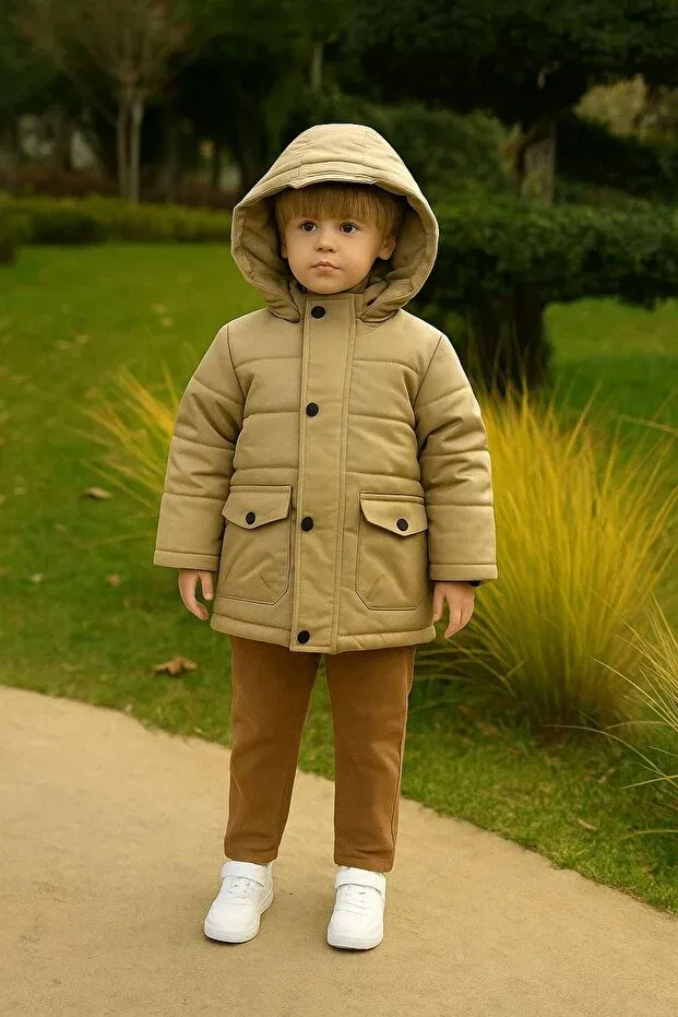Детское зимнее пальто для девочек пуховик Gül Garden, Beige