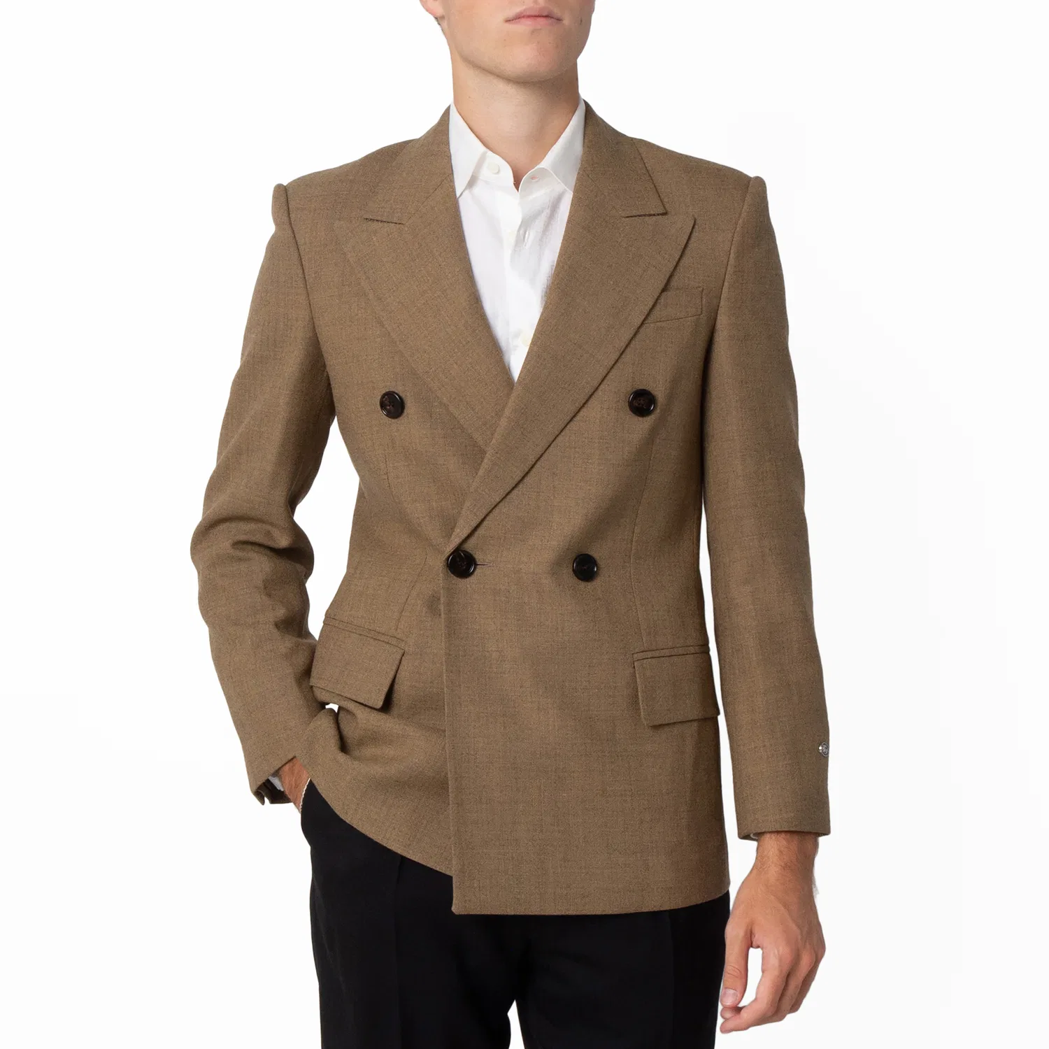 Пиджак двубортный шерстяной Double-Breasted Wool Blazer Burberry, Linden Mountain