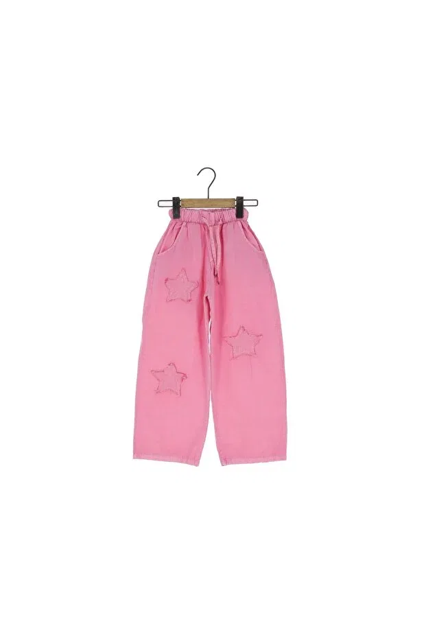 Детские брюки для девочек широкие джинсовые Parachute Model Crassi, Pink