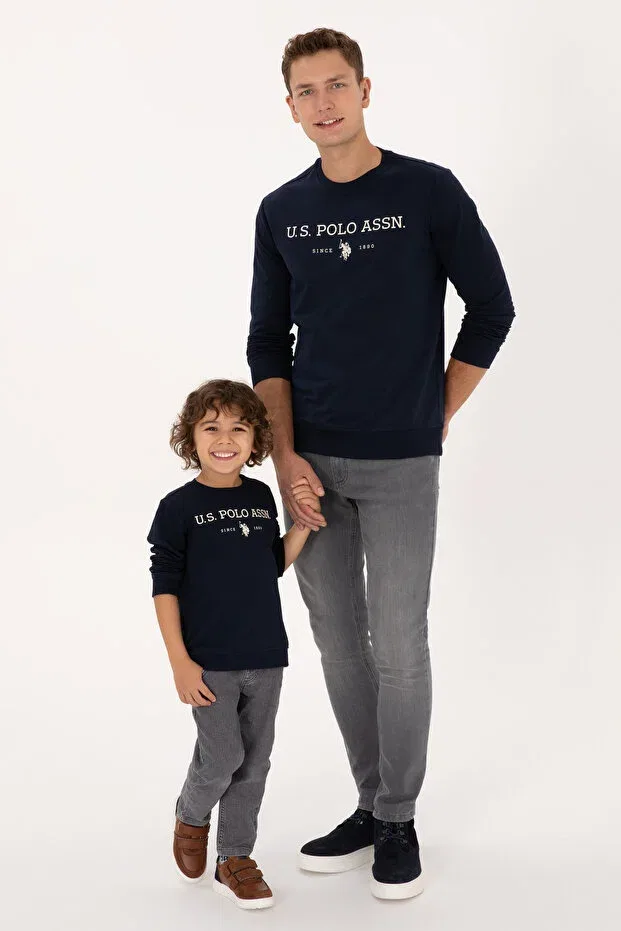Мужские свитшот с длинным рукавом U.S. Polo Assn., Navy Blue — фото 3