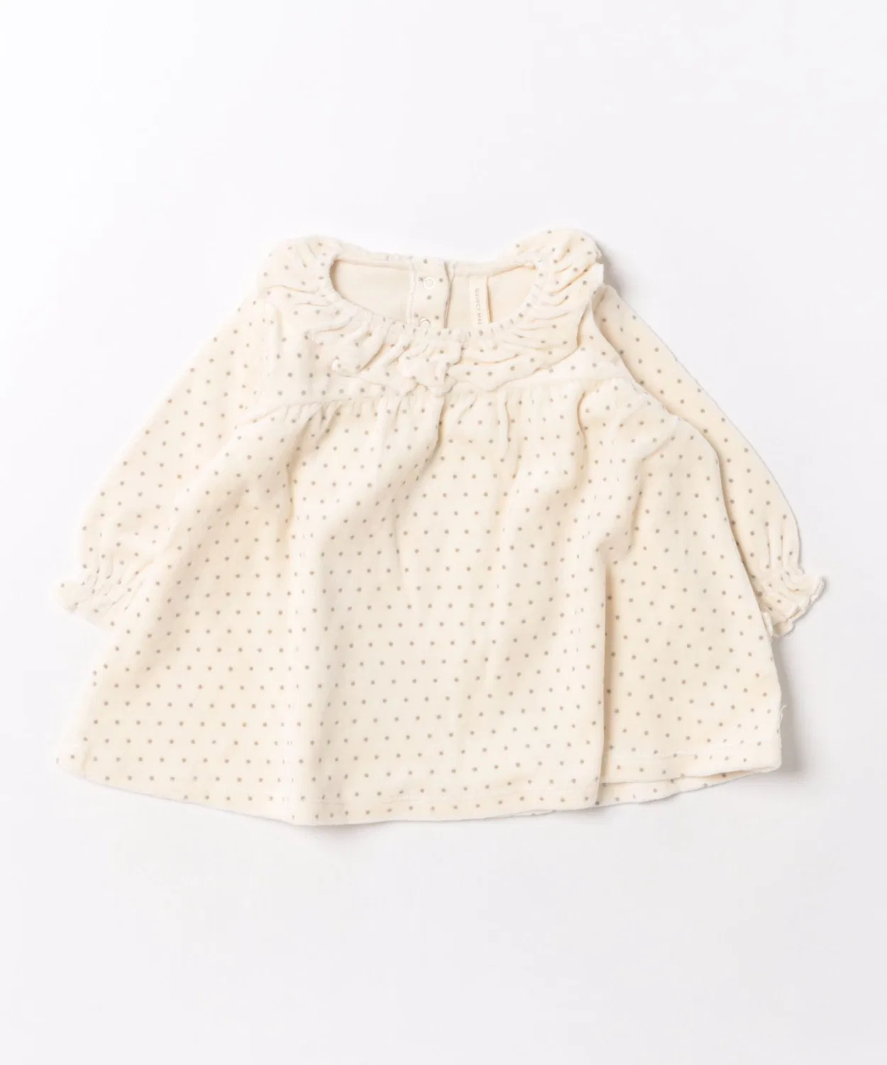 Детское платье из велюра с длинным рукавом Polka Dot B.I.D., Natural