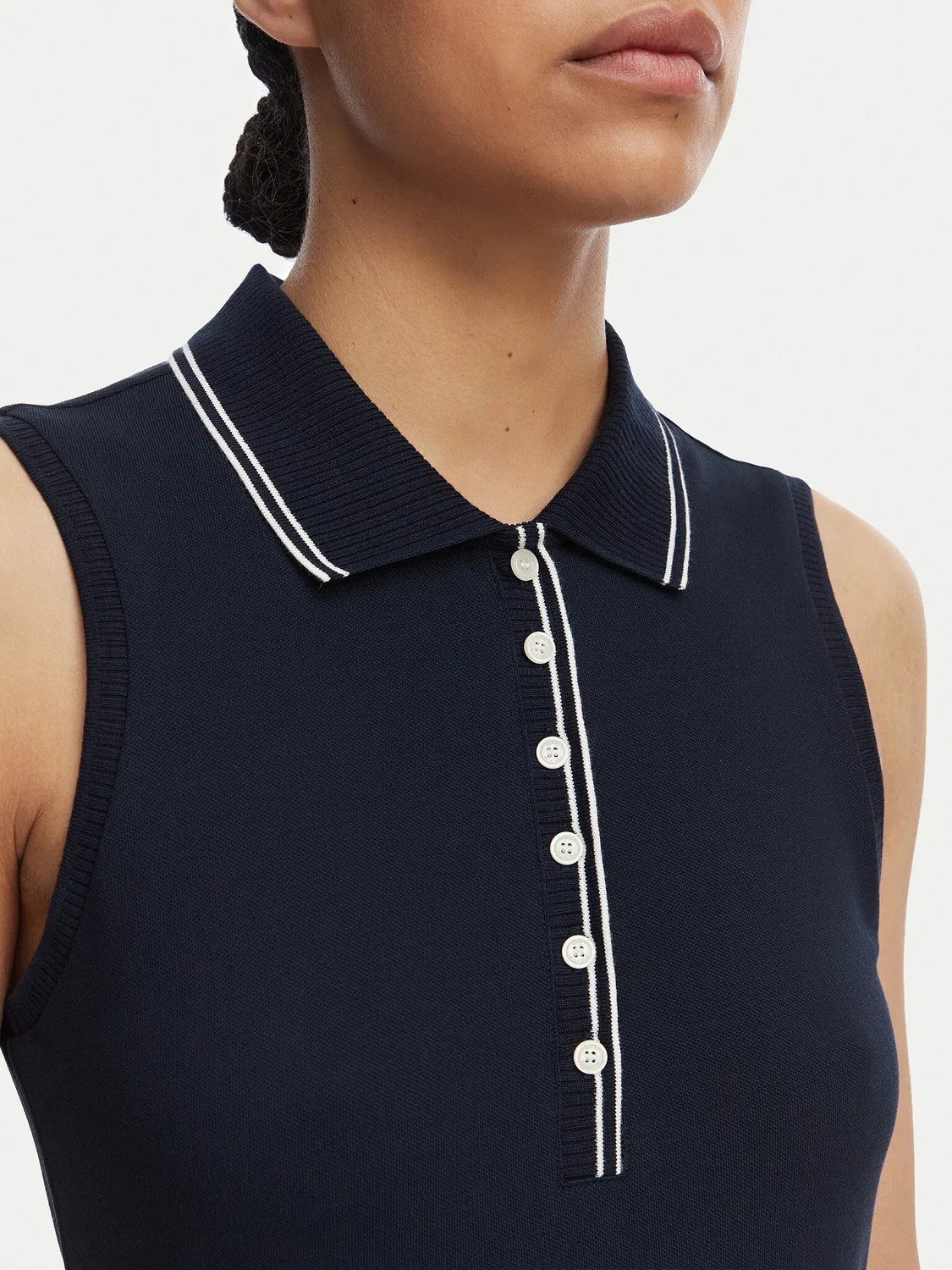 Женское повседневное платье стандартного кроя Pleated Tommy Hilfiger, темно-синий — фото 4