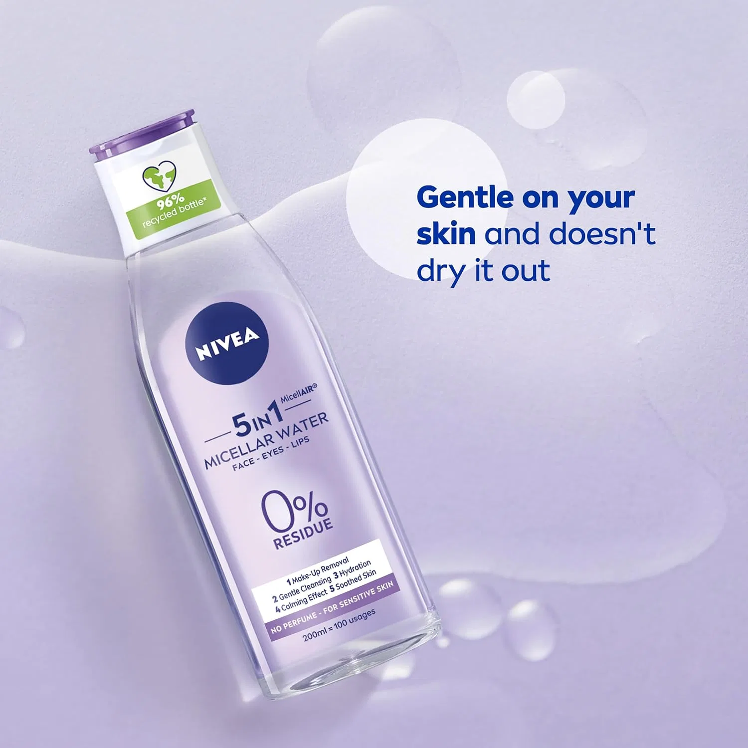 Мицеллярная вода 3-в-1 NIVEA для чувствительной кожи, 200 мл — фото 3